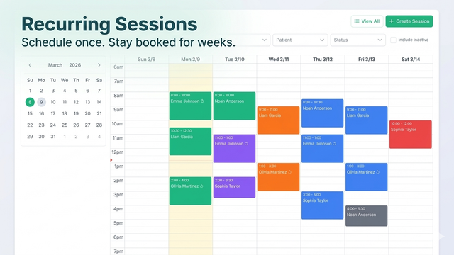 Recurring Sessions: Schedule Once, Focus on Therapy